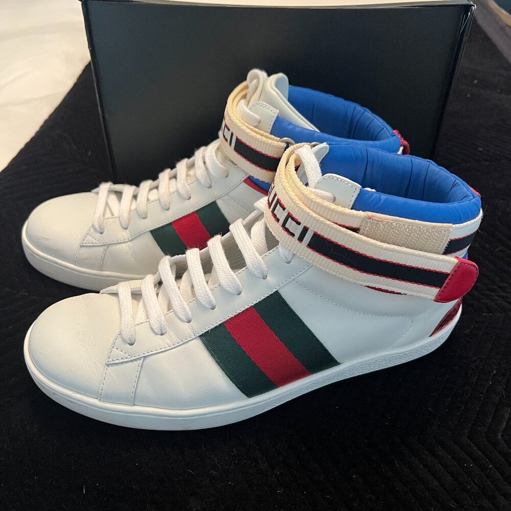 Men's Ace Gucci stripe high-top sneaker - Size 5